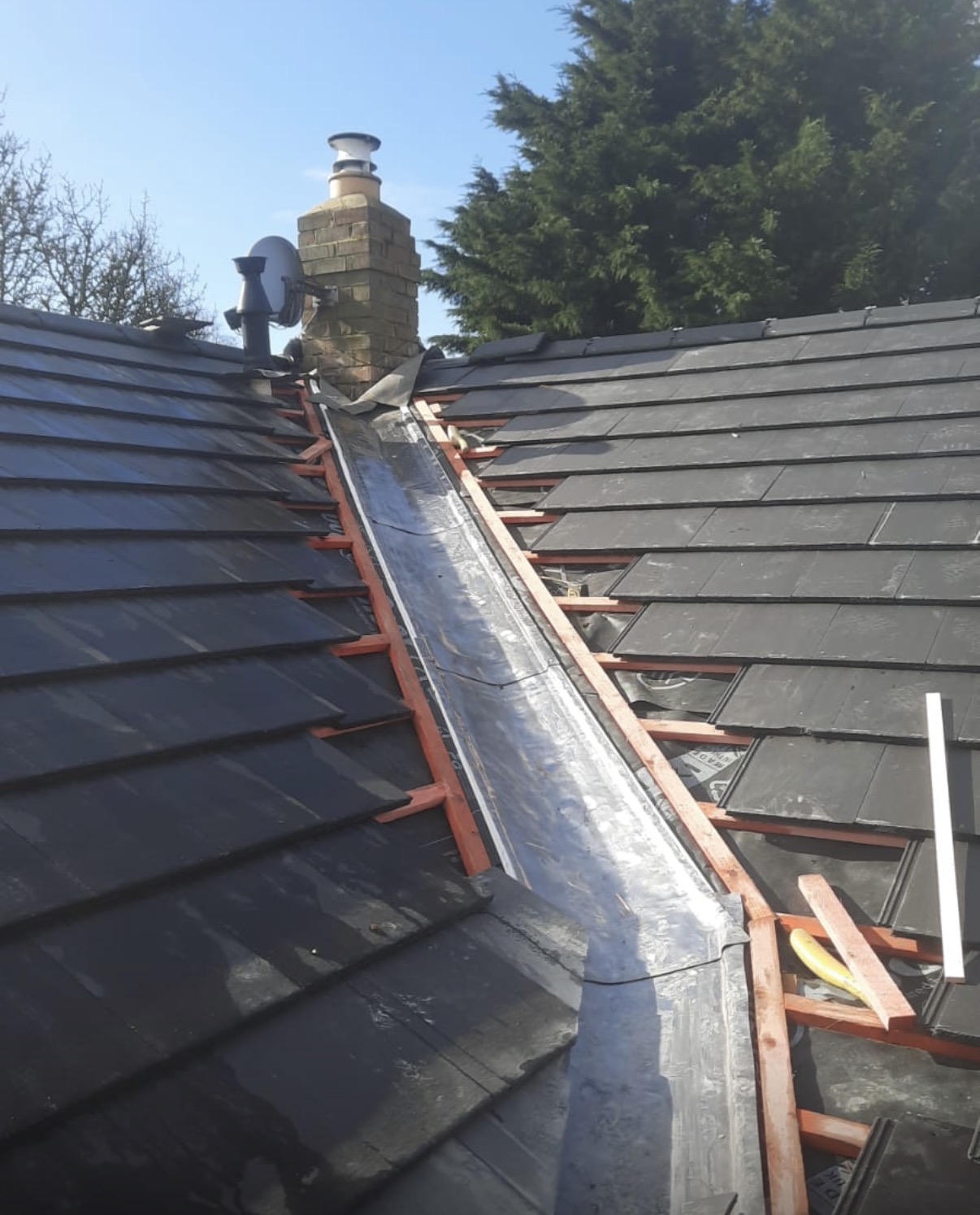 Roof repair showing a clean, weatherproof finish
